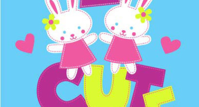 Colorful Girls Layette appliques.