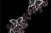 Silver Butterflies Scroll Screen