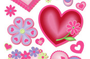 Hearts & Flowers Clings designs