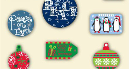 Christmas Graphics including Reindeer, Joy, Penguins, Peace, etc.