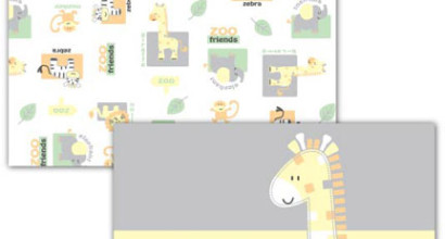 Neuter applique and allover print zoo art